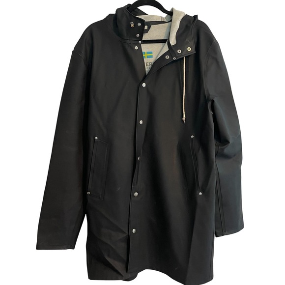 Stutterheim Raincoats Black Hooded Rain Coat Jacket Swedish Design Jay-Z Kanye - Picture 1 of 12